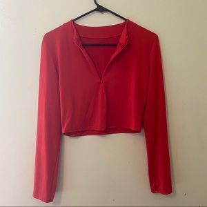 Red Zipper crop top